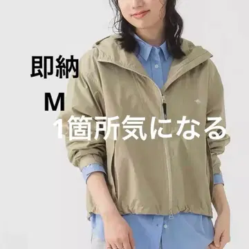 미사용 단톤 나일론 후드 코트 M (L 상당) 발수 코트 베이지