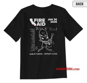 Fire Aid LA 티셔츠 나라 요시토모 빌리 아일리시 렛치리