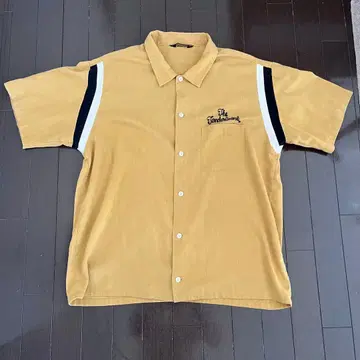 새상품급 텐더 로인 볼링 셔츠 로고 자수 머스타드 사이즈 XL