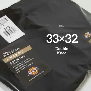 33 x 32 [ 새상품 미사용 ] 디키즈 더블니 85283 BLACK