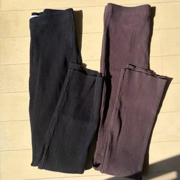 Framework 프레임워크 리브 레깅스 세트 블랙 브라운 일본제