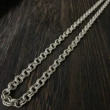 멕시칸 주얼리 실버 925 더블 체인 목걸이 빈티지