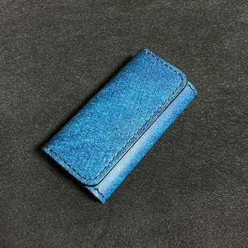 4연 키케이스 풀 탄닌 히메지 가죽 수제 염색 핸드메이드