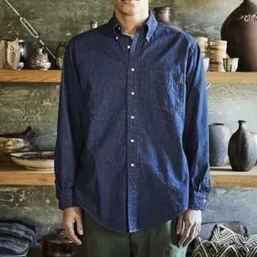 [ 미사용 새상품 ] orslow 오어슬로우 데님 셔츠 원 워시 L 3