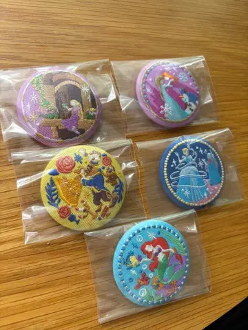디즈니 자수 캔뱃지 프린세스 세트