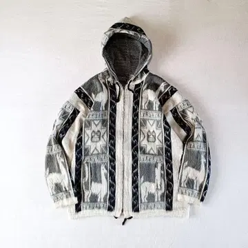 에콰도르제 RUMINAHUI 네이티브 무늬 울 후드티