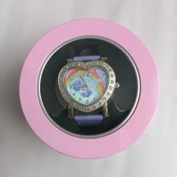 Care Bears 하트형 시계 캔 퍼플 케어베어