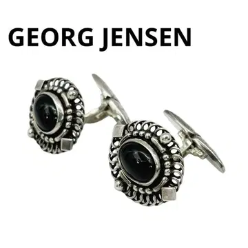 [새상품급] 조지 젠슨 커프스 오닉스 헤리티지 라인 실버 12Q28