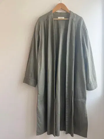 BEAMS HEART 올리브색 긴팔 셔츠 원피스