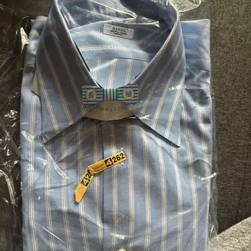 BARBA 스카이블루 스트라이프 드레스 셔츠