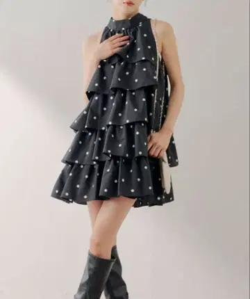 Chico 2way 리본 티어드 미니 원피스