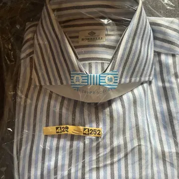 BORRELLI 나폴리제 스트라이프 긴팔 셔츠