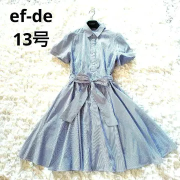 새상품급 에프데 13호 셔츠 원피스 스트라이프 플레어 A라인