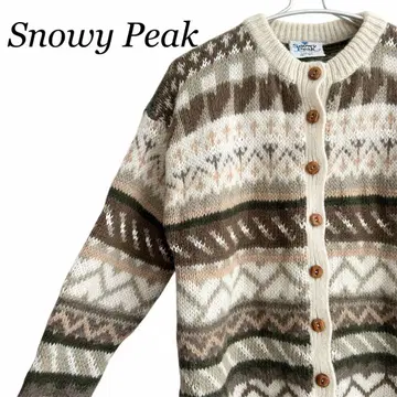 Snowy Peak 레어 모헤어 혼방 아일 패턴 가디건 뉴질랜드 제