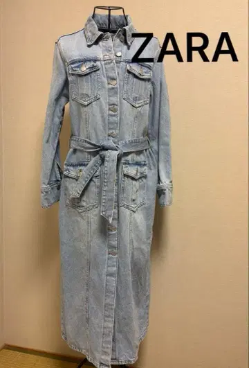 ZARA 벨트 데님 원피스 긴팔 Lsize