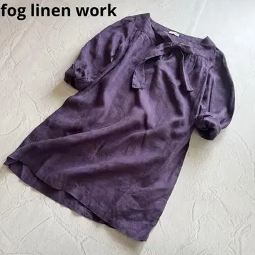 fog linen work 린넨 보타이 블라우스 라벤더 새상품급