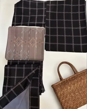 격자 무늬 순수 실크 코몬 화장 68