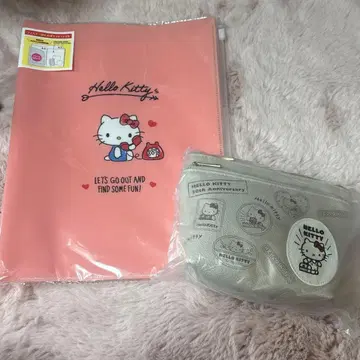 헬로키티 50주년 기념 파우치 코스메틱 파우치 헬로키티 & 파일