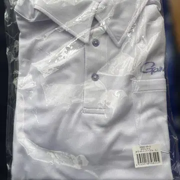 gamakatsu 피케 셔츠 화이트 x 퍼플 L 사이즈