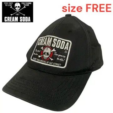 CREAM SODA 캡 모자 블랙 핑크 드래곤 로카빌리
