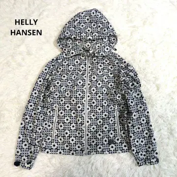 헬리한센 후드티 나일론 후드티 플라워 코 패드 네이비 로고