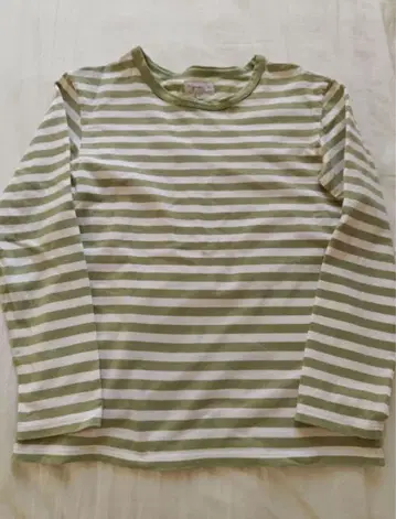 에네스베 그린 스트라이프 긴팔 T셔츠