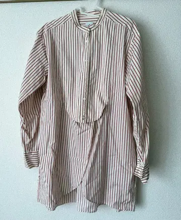 [ roku 6 ] 드레스 셔츠 스트라이프 빨간색