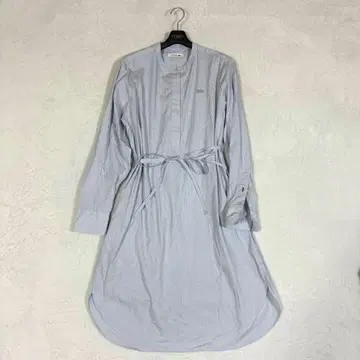새상품급 라코스테 셔츠 원피스 롱 기장 스트라이프 벨트 리본 40