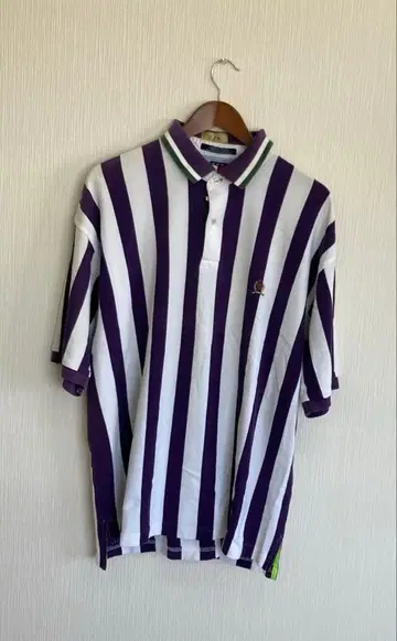 M32 타미힐피거 남성용 피케 셔츠 XL 보라색 계열 스트라이프