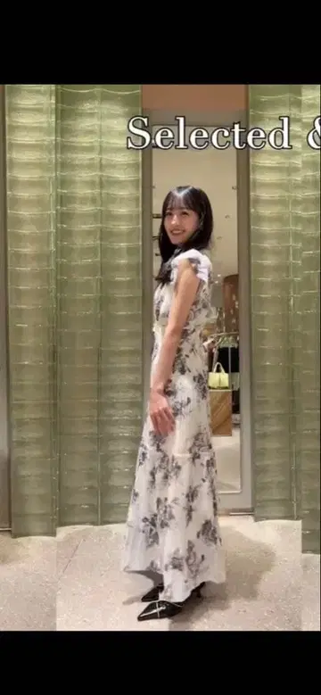 Sustainable 플리츠 프린트 원피스