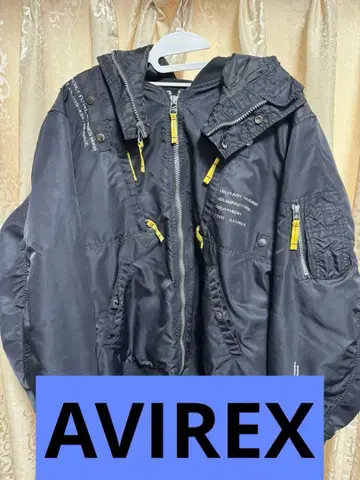 AVIREX 블랙 MA-1 플라이트 자켓 AR 로고