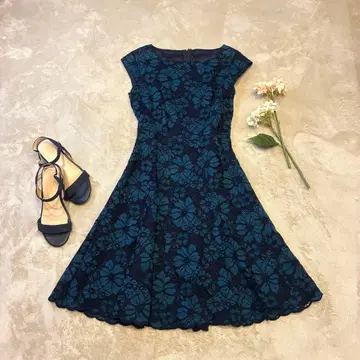 A254 ANAYI 아나이 꽃 레이스 플레어 원피스 프렌치 슬리브 S