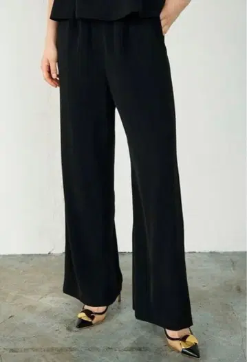 그레이스 콘티넨탈 Diagram 블랙 와이드 팬츠