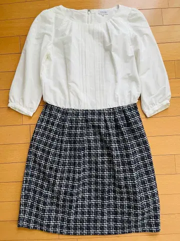 매킨토시 철학 원피스 트위드 네이비 M