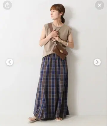 FRAMeWORK 런던 체크 롱 스커트