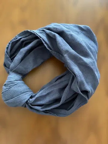 evam eva vie 린넨 100% 헤어밴드 터번 네이비