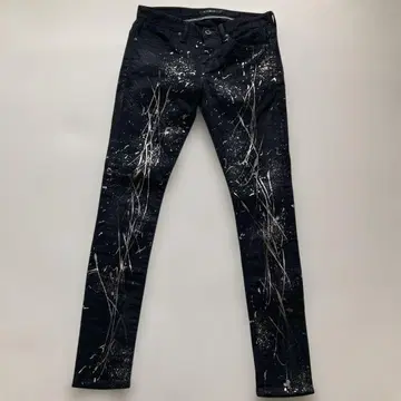 CIVARIZE 스플래터 블랙 스키니 데님 42 시버라이즈