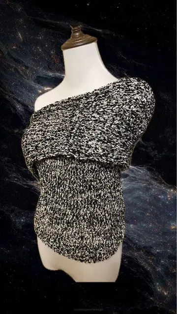 ZARA 오프숄더 니트 상의 블랙 화이트