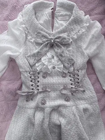 LIZ LISA 메시지 리본 트위드 셋업