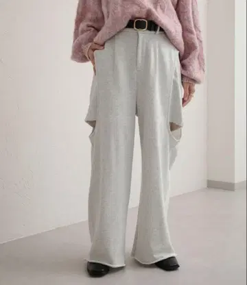 raffime 사이드 컷 아웃 스웨트 팬츠