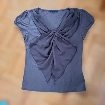 ANAYI 브라운 계열 리본 포함 T셔츠 38