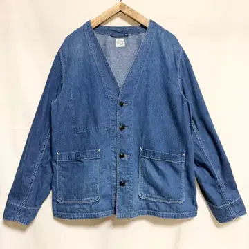 L 사이즈! orslow 데님 노카라 자켓