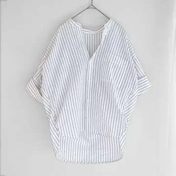 새상품급 맥피 돌먼 스키퍼 셔츠 숏 기장 크롭 스트라이프