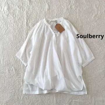 [ 택 포함 미사용품 ] Soulberry 카슈쿨 블라우스 루즈핏