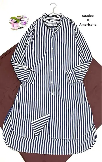 수아데오 아메리카나 셔츠 원피스 스트라이프 원피스 아메리카나