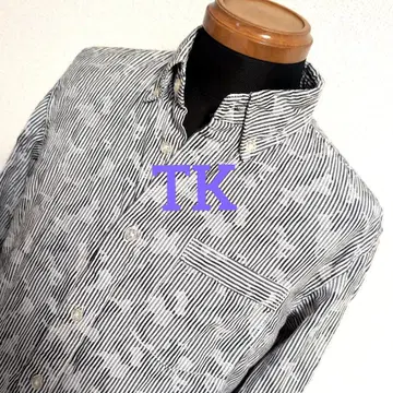 fb3 TK 스트라이프 카모 패턴 긴팔 셔츠 포켓 부착 남성용 S