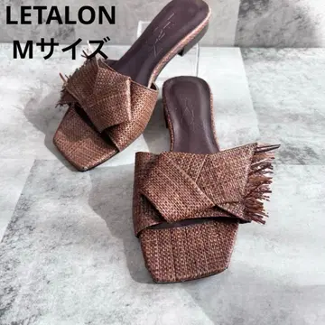 [ LE TALON ] 파나마 아지메 리본 샌들 르탈론 브라운