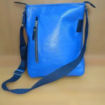 DOUBLES 가죽 블루 숄더백