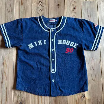miki HOUSE 데님 베이스볼 셔츠