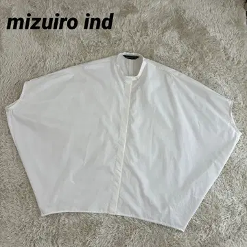 미즈이로 인드 밴드 카라 와이드 셔츠 루즈핏 일본제 화이트